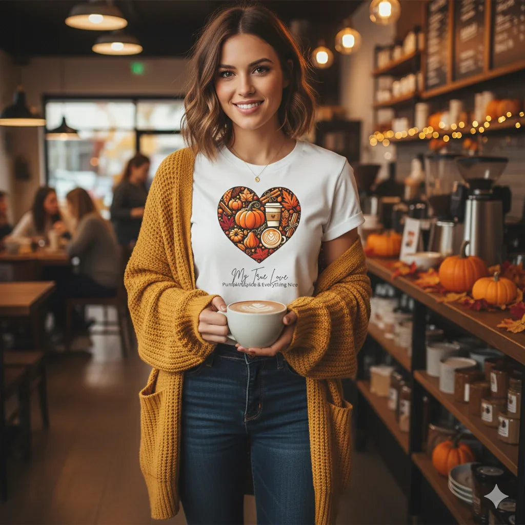 My True Love, Pumpkin Spice and Everything Nice | Women's Pumpkin Spice Tee