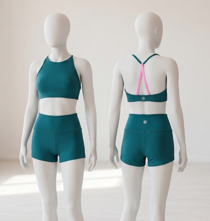 Teal Daybreak Top & Shorts Set | Girls Dancewear