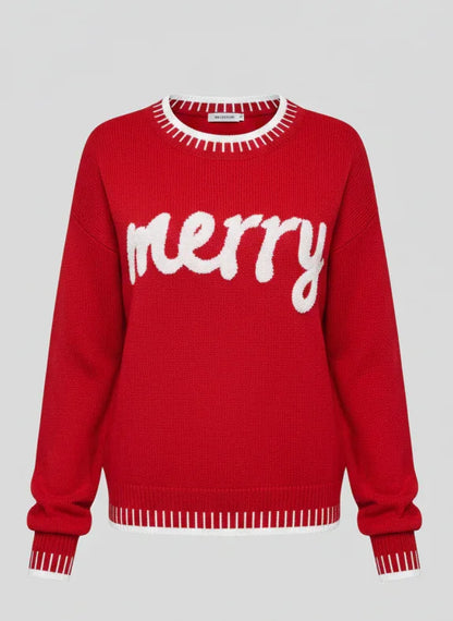Merry Sweater Red Knit Pullover