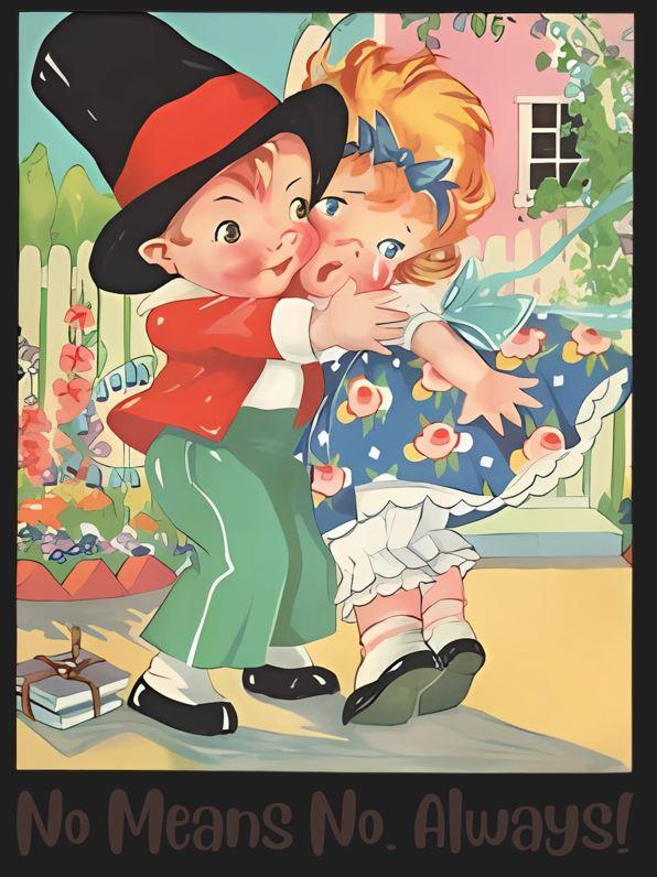 Nursery Rhyme - Georgie Porgie "No Means No, Always" - Women's Racerback Tank - Whippie's