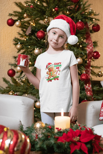 Can't Catch Me! Kids' Tee Gingerbread Man on a Skateboard 🛹💨 - Whippie's