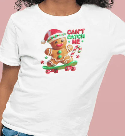Can't Catch Me! Kids' Tee Gingerbread Man on a Skateboard 🛹💨 - Whippie's