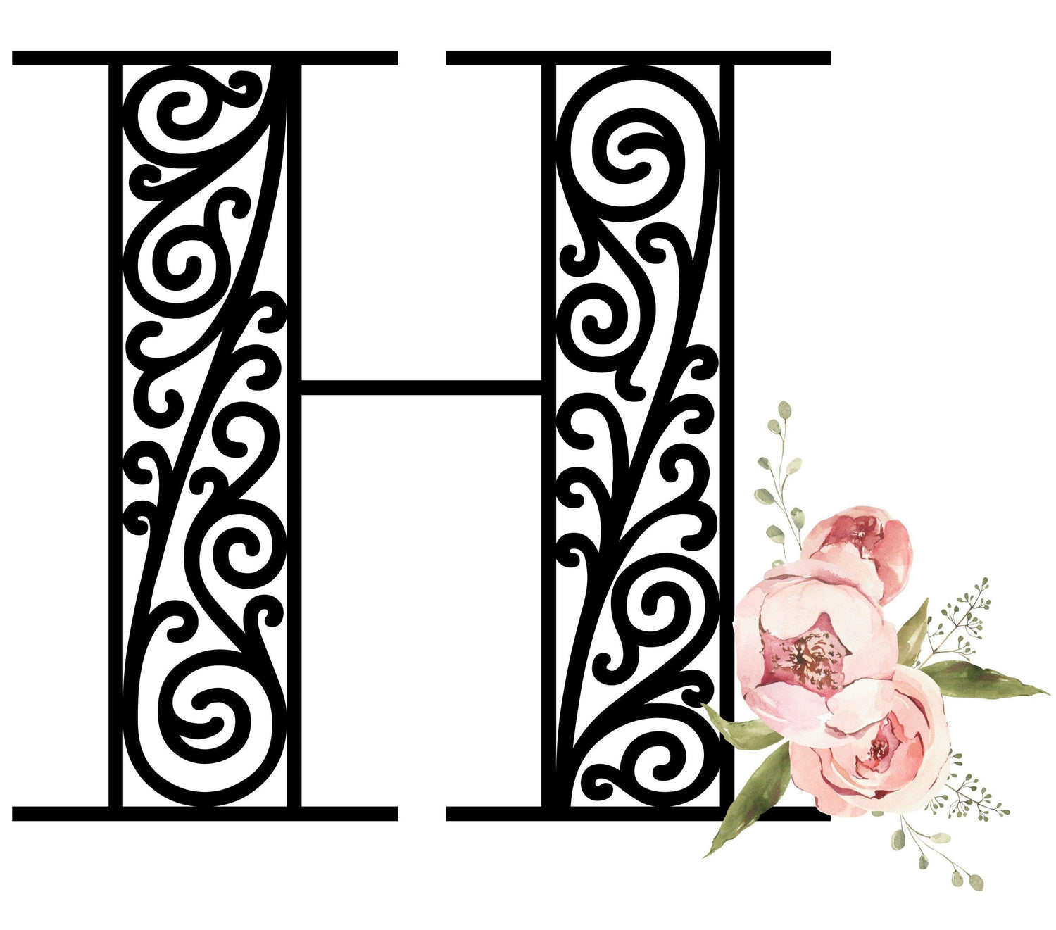 Floral Letters: Letter H - Kids Softstyle Tee - Whippie's