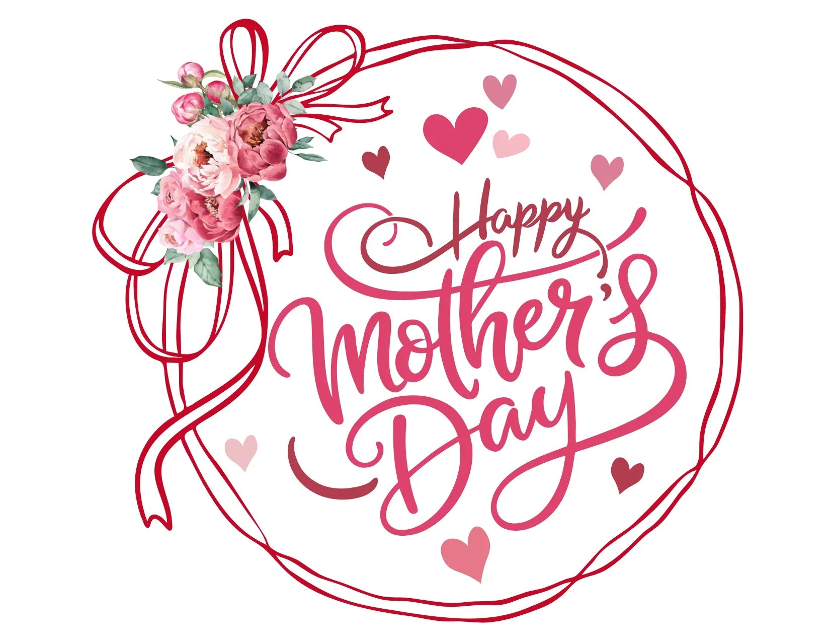 Happy Mother's Day Peonies V-Neck T-Shirt - Whippie's
