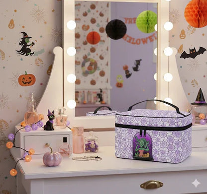 Halloween Makeup Bag | Spooky Cosmetic Organizer | Travel Toiletry Case