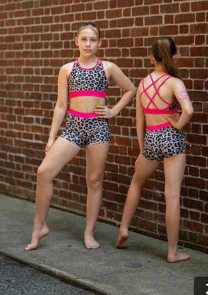 Wild Safari Mocha Muse Set girls dancewear set model view