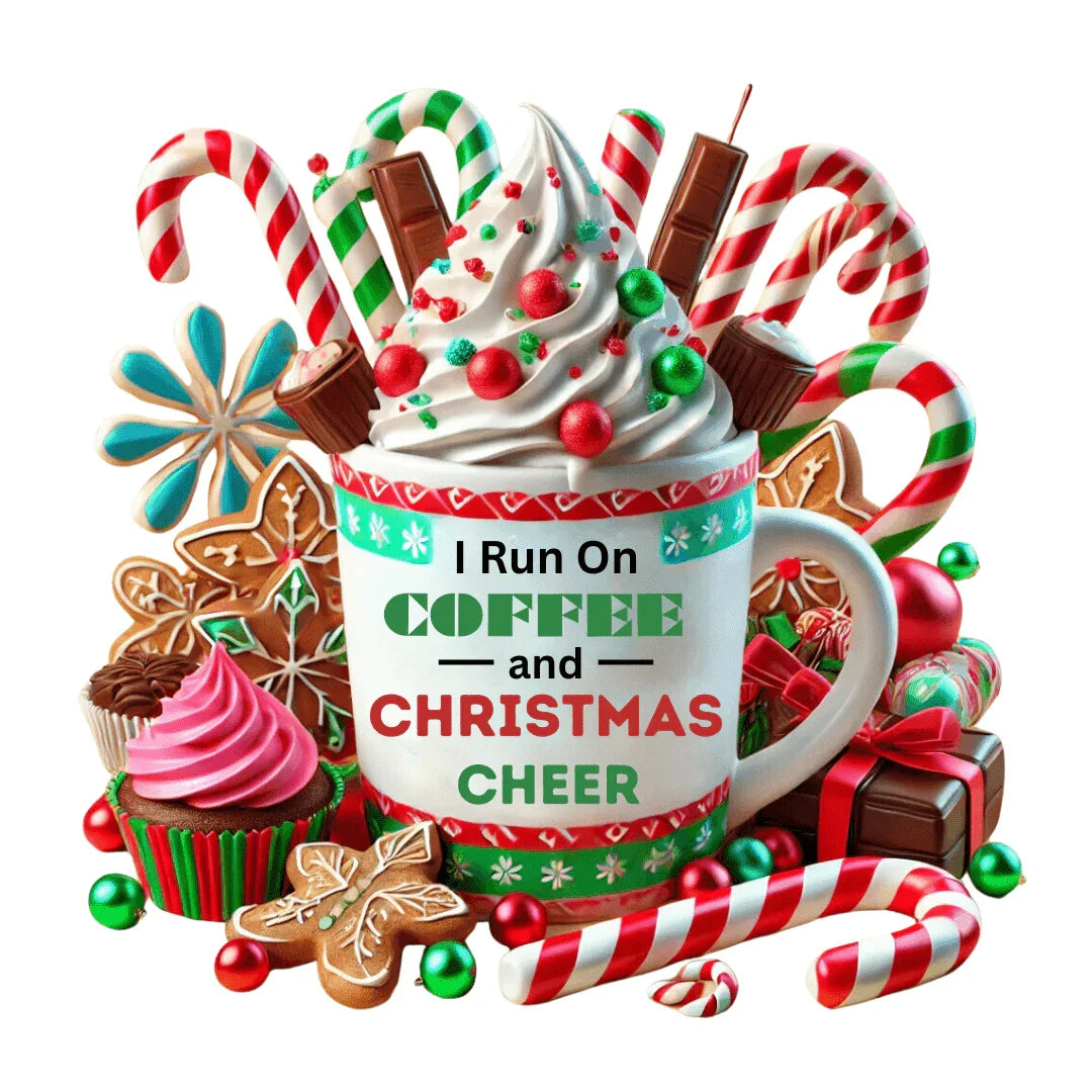 ☕🎄 I Run on Coffee & Christmas Cheer 🎁🌟 - Women's Softstyle Tee - Whippie's