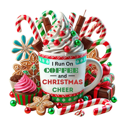 ☕🎄 I Run on Coffee & Christmas Cheer 🎁🌟 - Women's Softstyle Tee - Whippie's