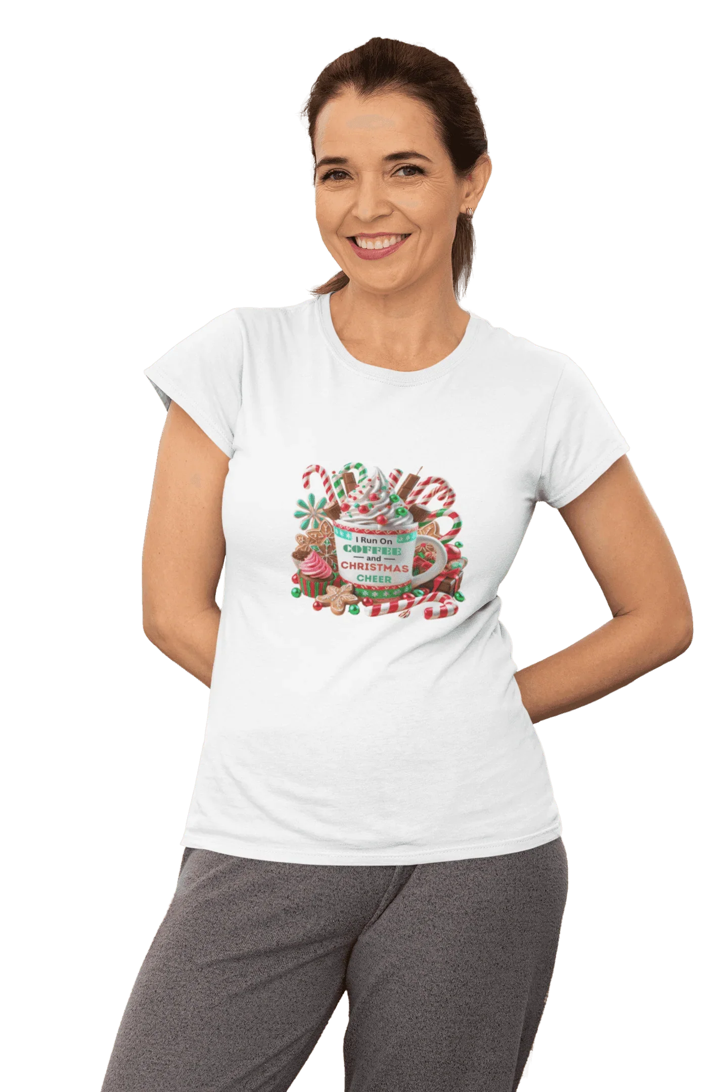 ☕🎄 I Run on Coffee & Christmas Cheer 🎁🌟 - Women's Softstyle Tee - Whippie's