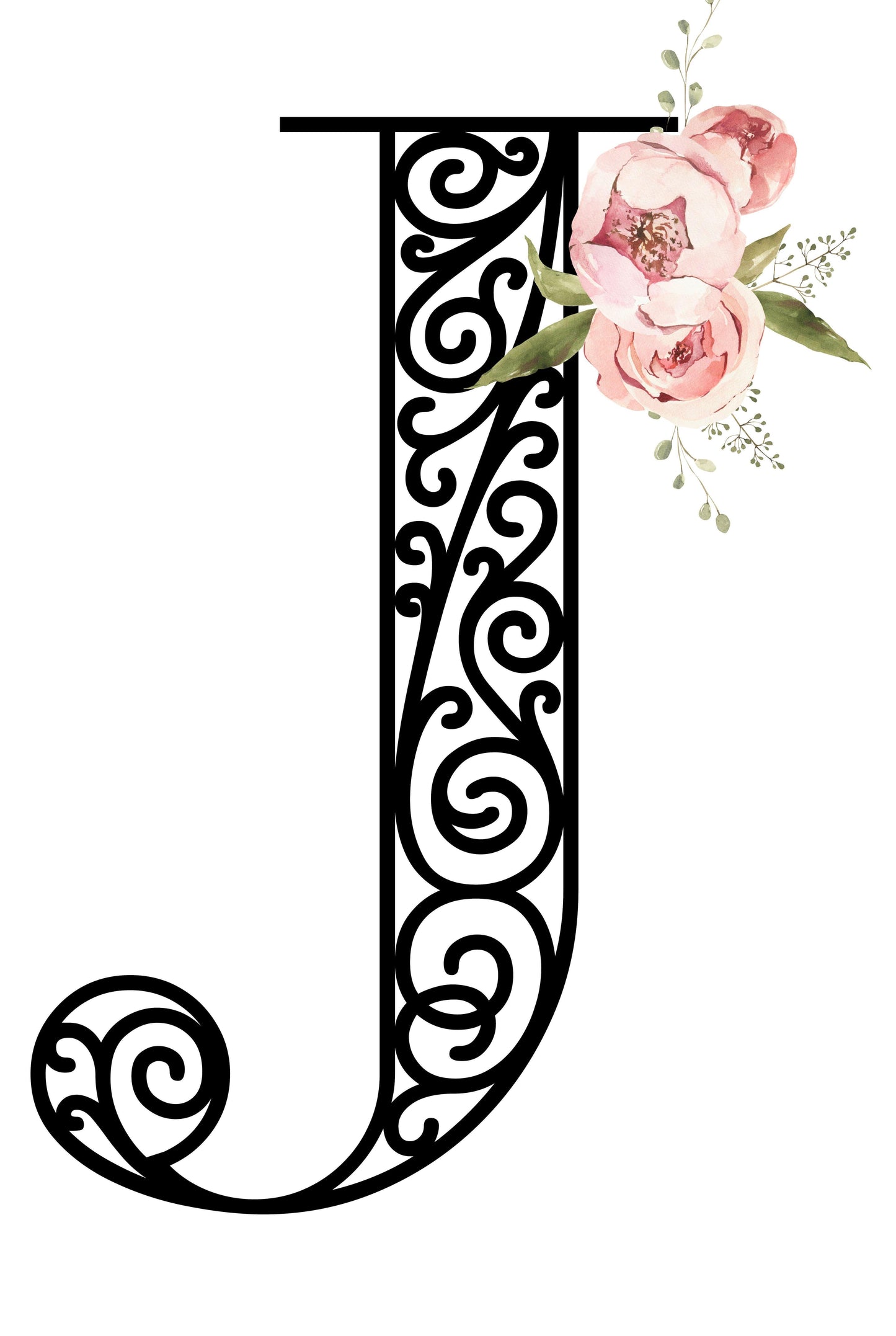 Floral Letters: Letter J - Kids Softstyle Tee - Whippie's