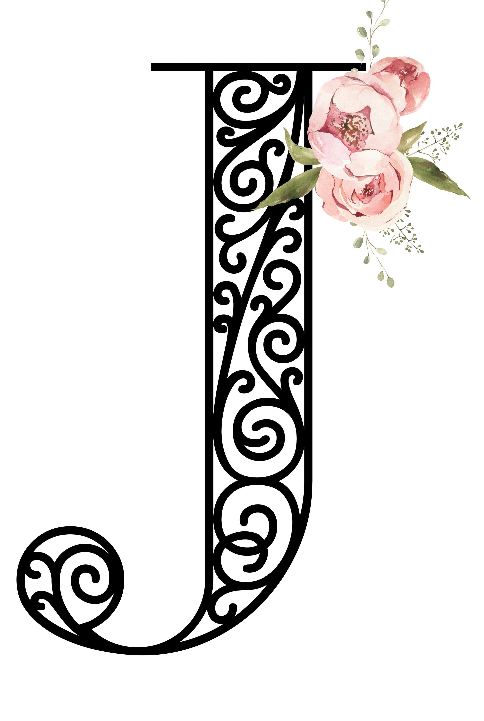 Floral Letters: Letter J - Kids Softstyle Tee - Whippie's