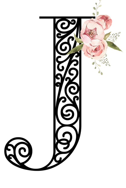 Floral Letters: Letter J - Kids Softstyle Tee - Whippie's