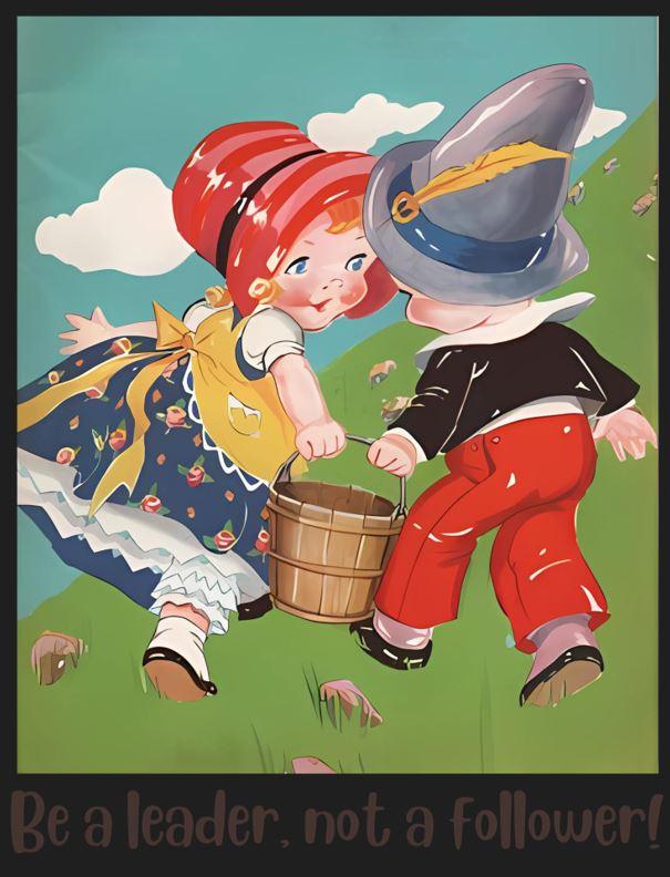 Nursery Rhyme - Jack and Jill "Be a Leader, not a Follower" - Women's Racerback Tank - Whippie's