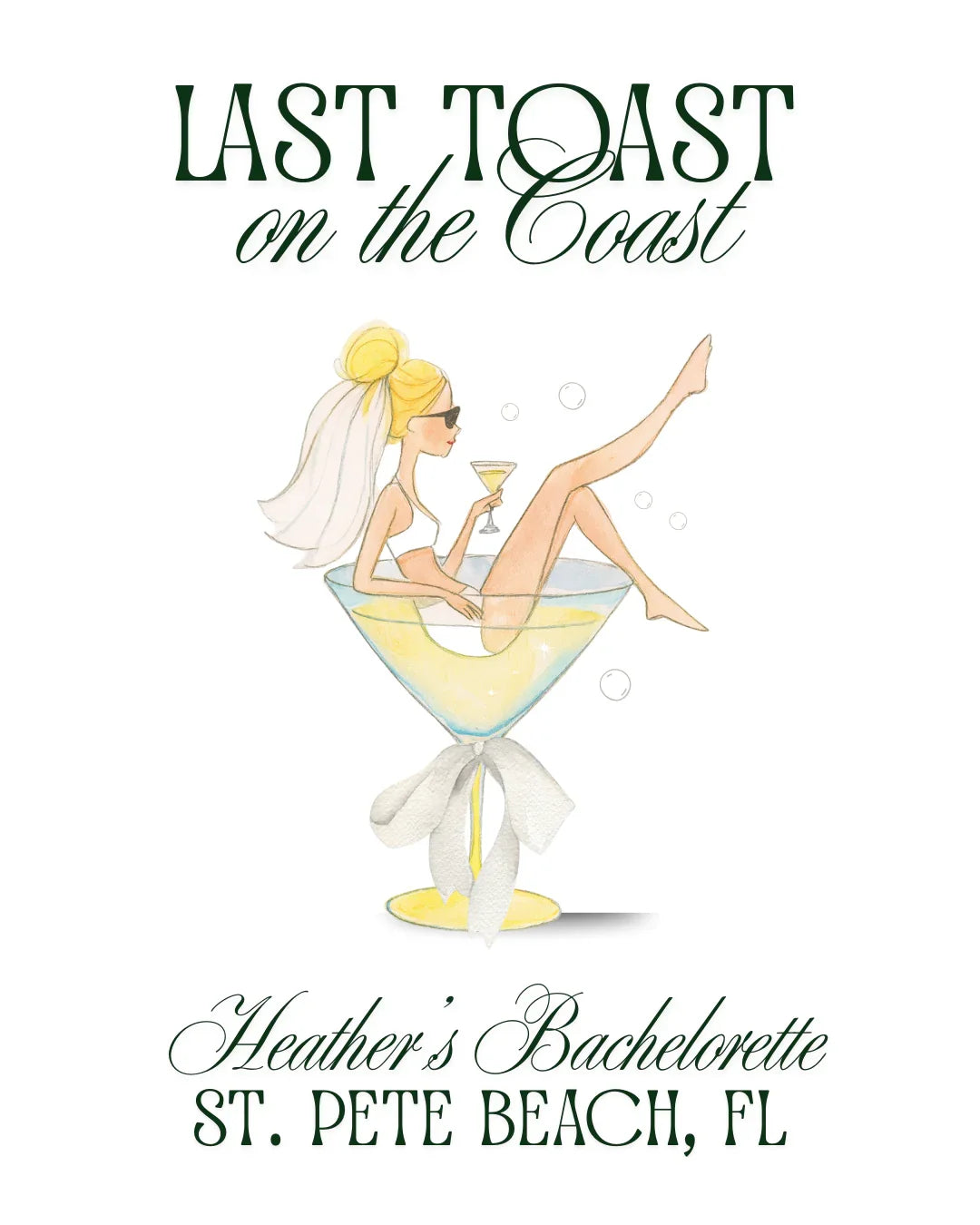 Toast on the Coast Bachelorette Beach Towel - Personalizable - FREE Shipping!