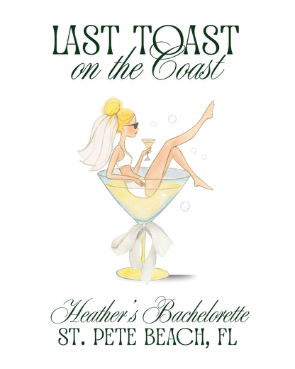 Last Toast on the Coast Bachelorette PVC Tote Bag - Personalizable - FREE Shipping!