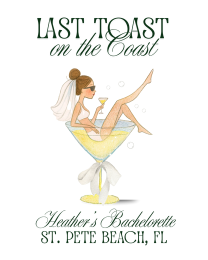 Last Toast on the Coast Bachelorette PVC Tote Bag - Personalizable - FREE Shipping!