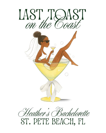 Toast on the Coast Bachelorette Beach Towel - Personalizable - FREE Shipping!