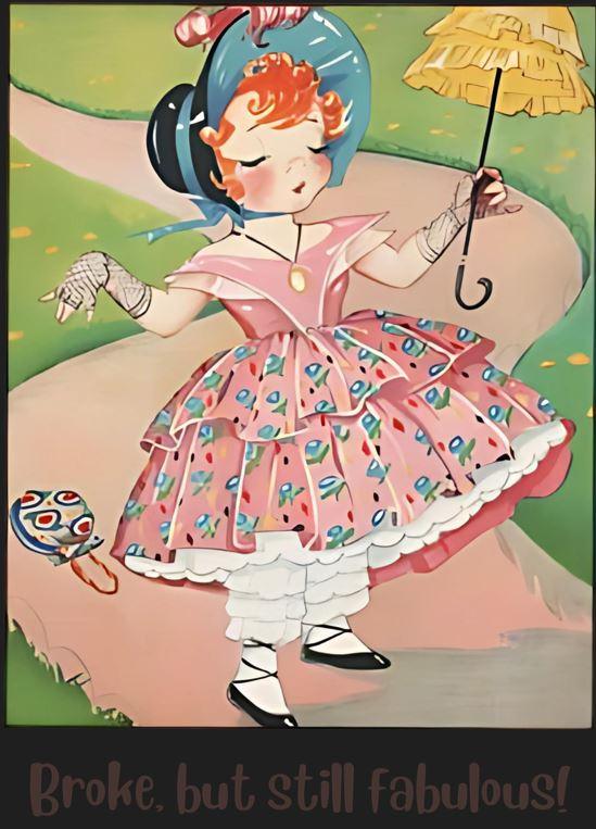 Nursery Rhyme - Lucy Locket "Broke but still Fabulous" Women's Racerback Tank - Whippie's