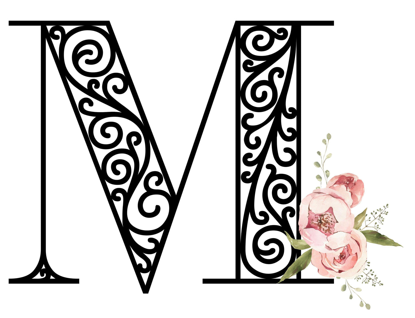 Floral Letters: Letter M - Kids Softstyle Tee - Whippie's