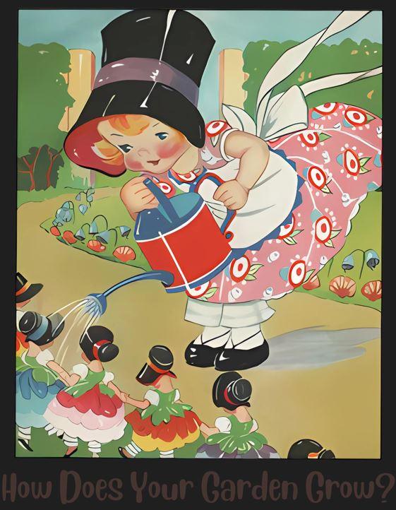 Nursery Rhyme - Mary Mary Quite Contrary "How Does Your Garden Grow" - Women's Racerback Tank - Whippie's