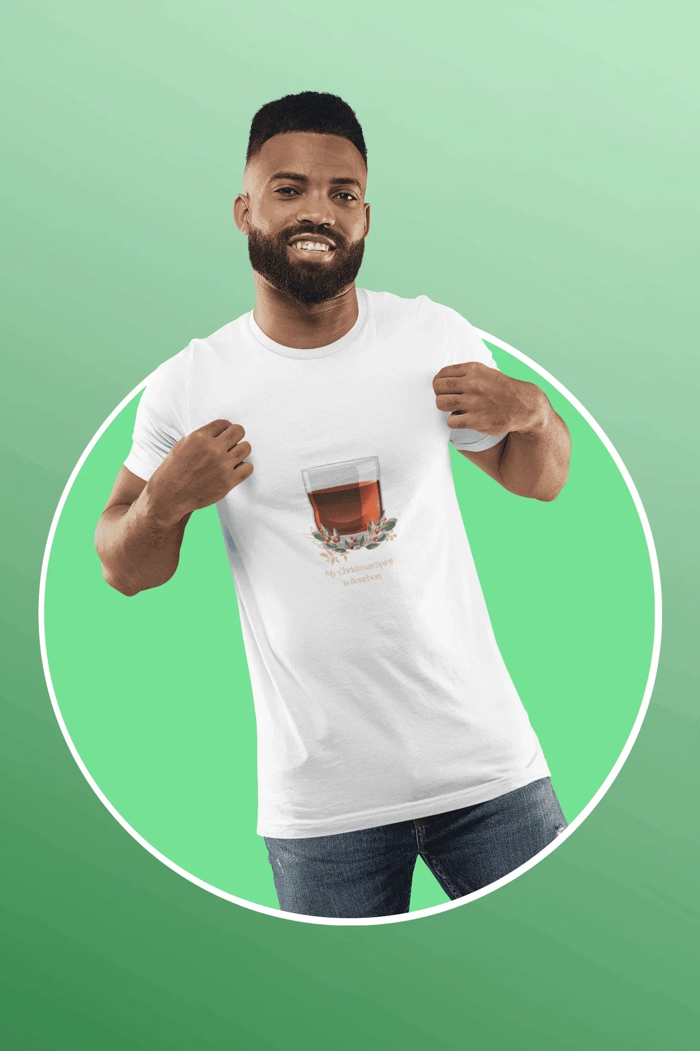 My Christmas Spirit is Bourbon 🥃🎄 - Unisex Softstyle T-shirt - Whippie's