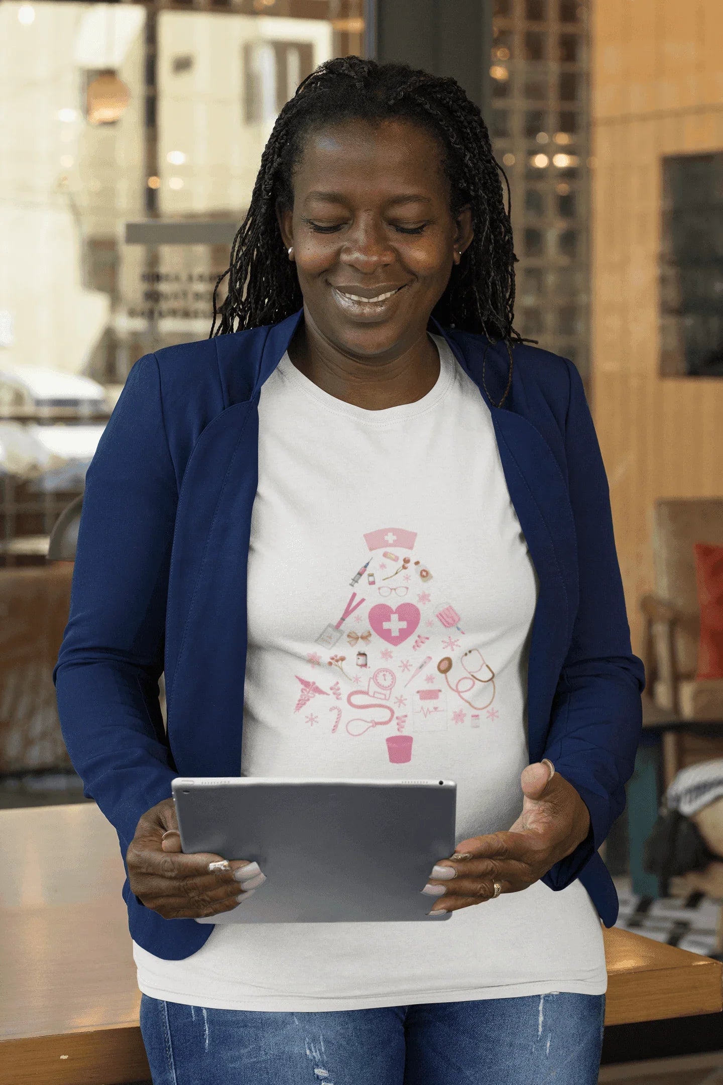 💖 Nurse's Pink Christmas Tree 💖 - Women's Softstyle T-shirt - Whippie's