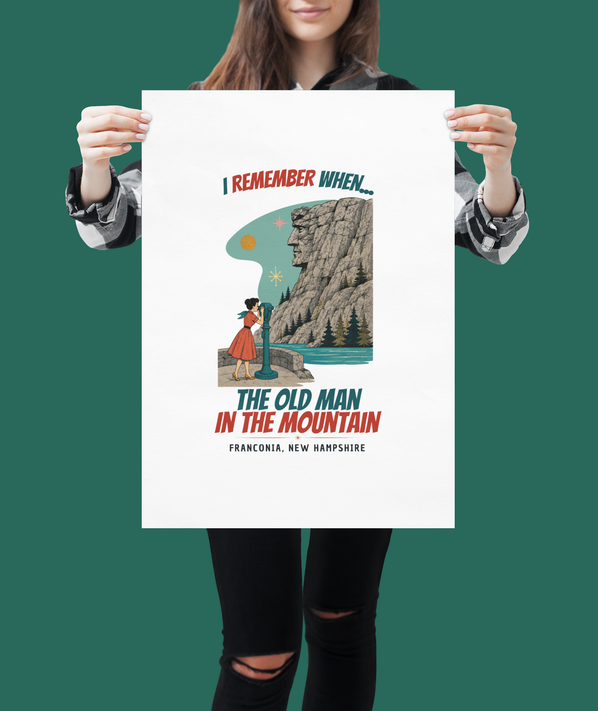 Old Man of the Mountain Poster | I Remember When 18×24 Wall Art