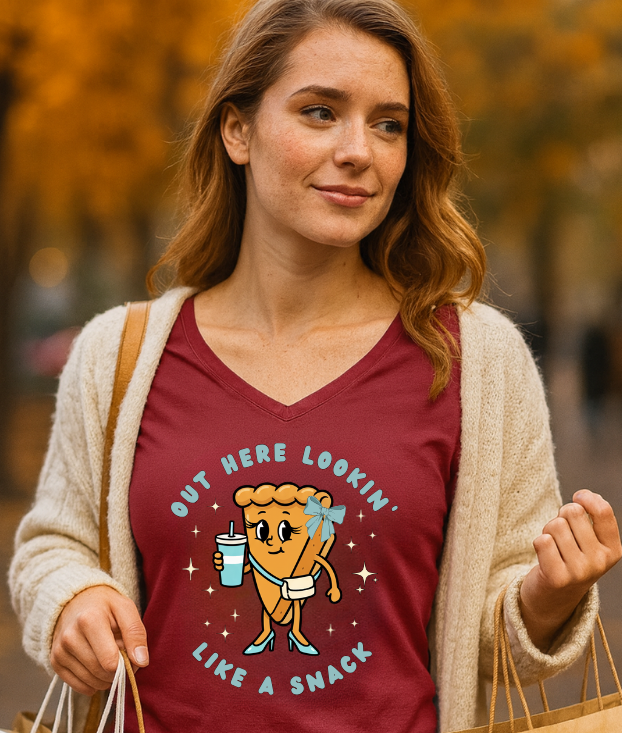 Kawaii Tee - Out Here Lookin' Like A Snack | Ladies Long Sleeve V-Neck
