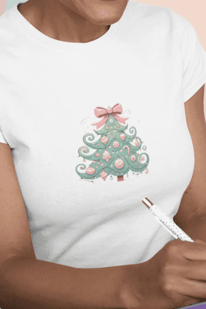 🎄💖 Pastel Dream Christmas Tree ✨🎀 - Women's Softstyle Tee - Whippie's