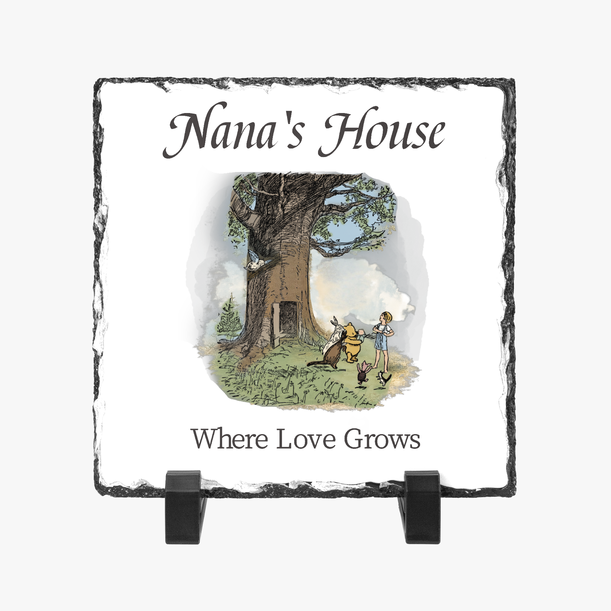 Nana's House  Where Love Grows Classic Pooh Slate Sign 