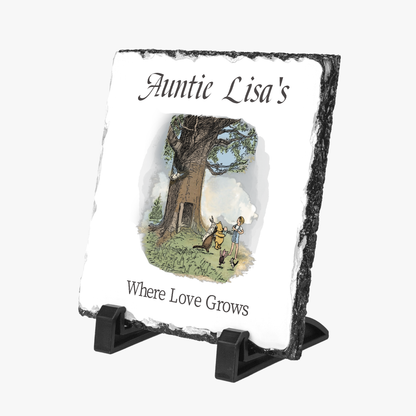 Auntie Lisa's  Where Love Grows Classic Pooh Slate Sign 