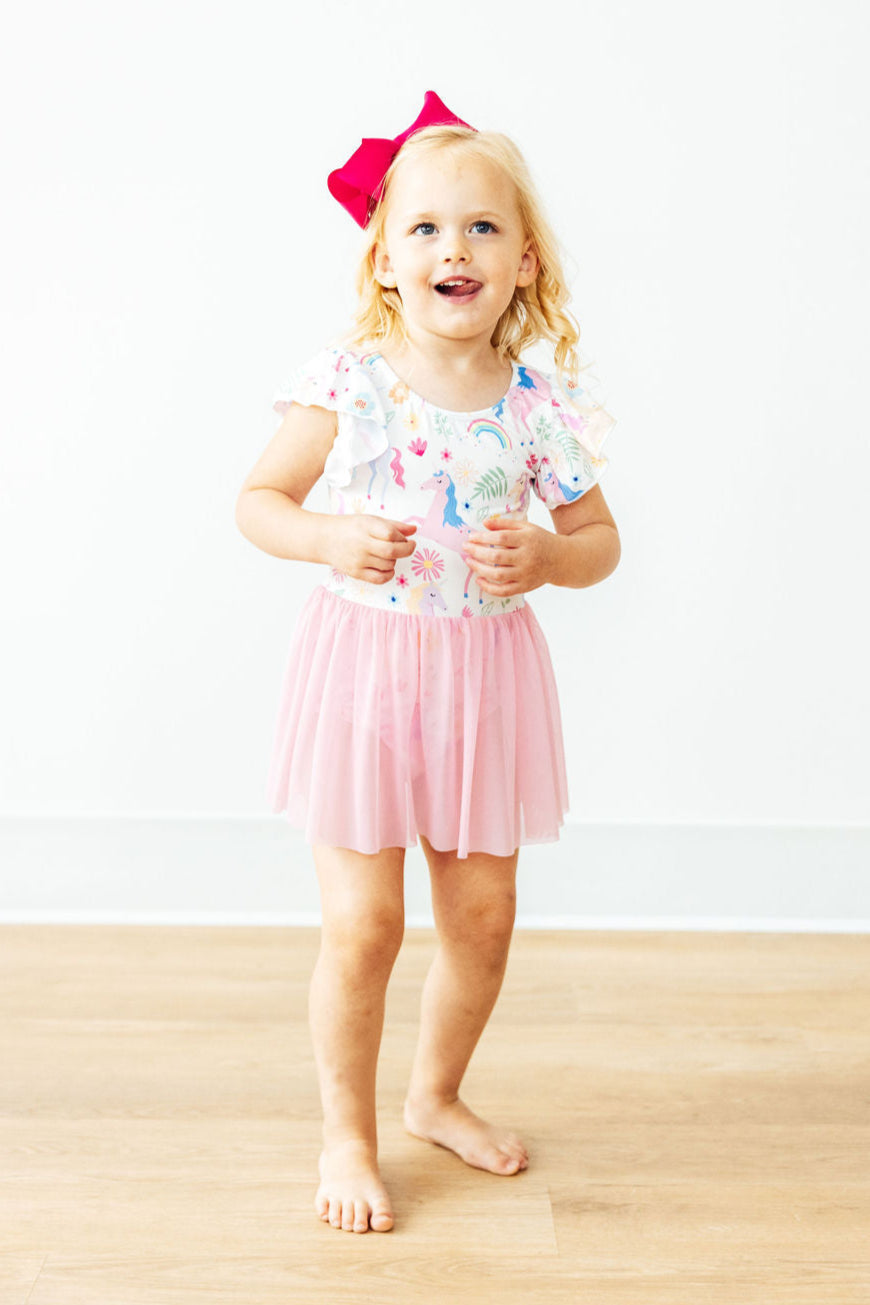 Mila & Rose Rainbow Vibes short-sleeve Twirl Leotard, additional product view 3
