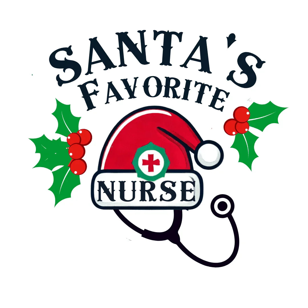 Santa's Favorite Nurse 🎅⚕️ - Stetoscope and Santa Hat 🎁🎄 - Women's Softstyle Tee - Whippie's