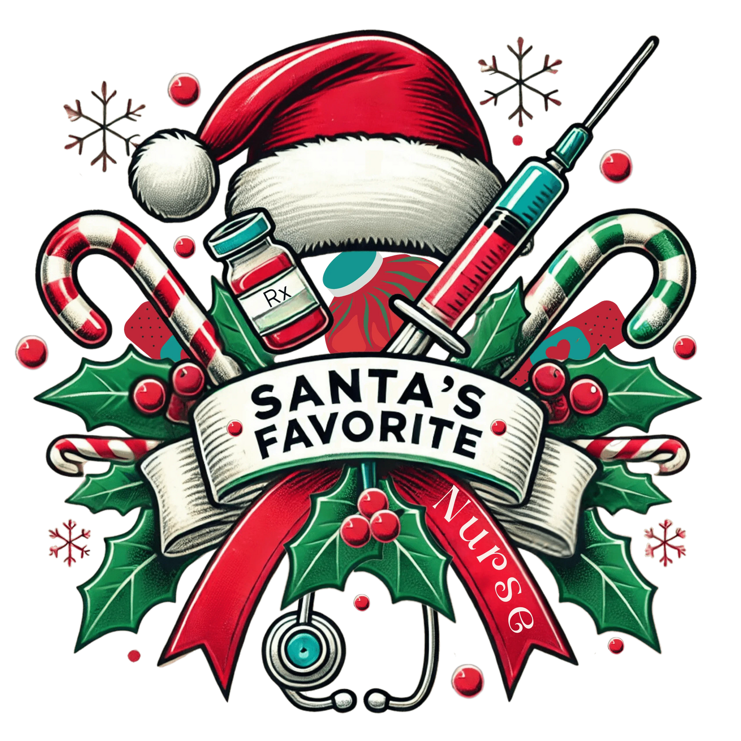Santa's Favorite Nurse - Women's Softstyle Tee - Whippie's