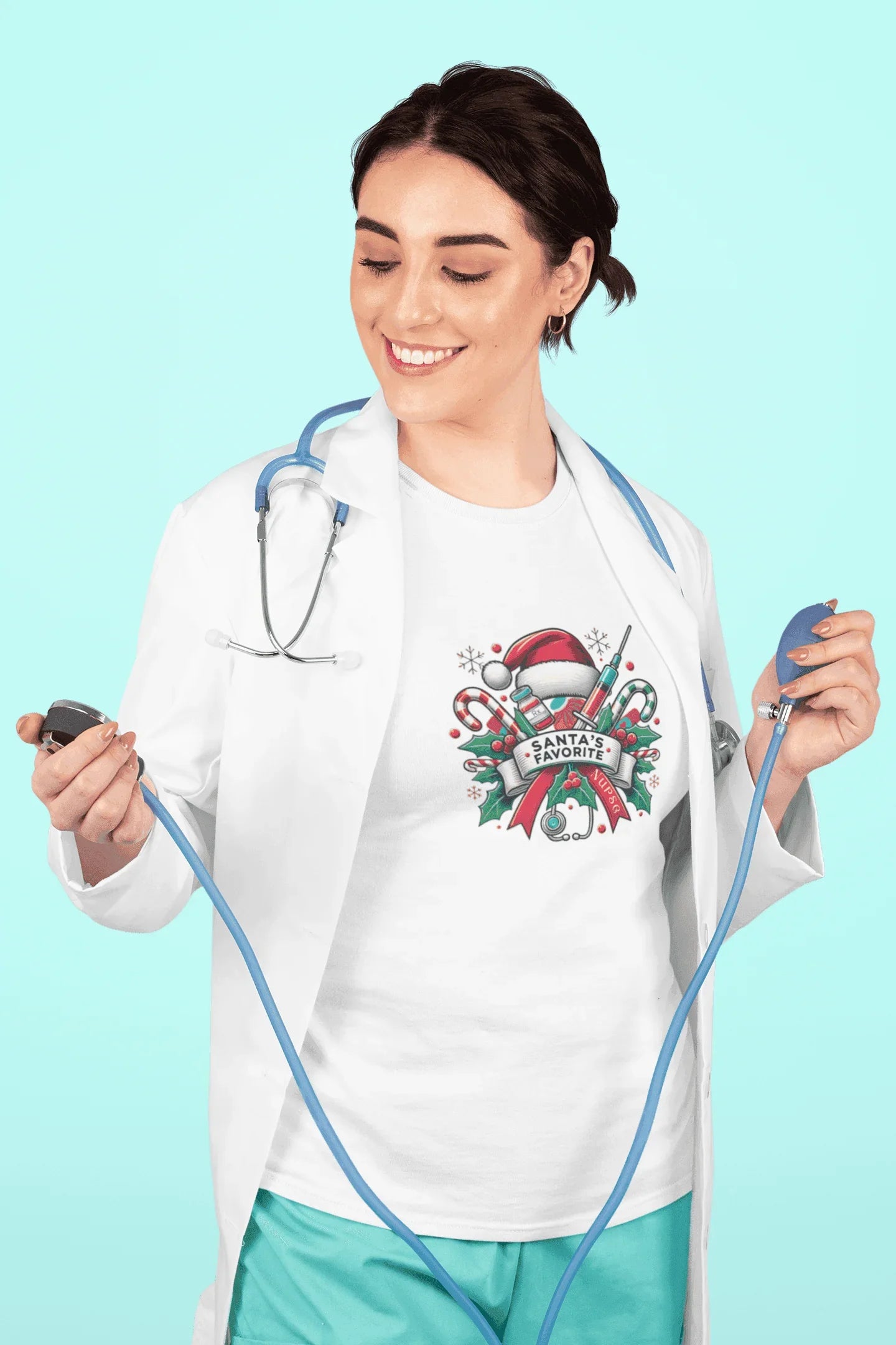 Santa's Favorite Nurse - Women's Softstyle Tee - Whippie's