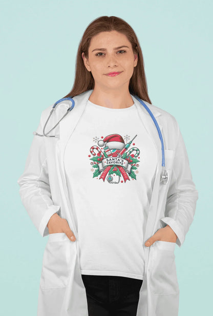 Santa's Favorite School Nurse - Women's Softstyle Tee - Whippie's