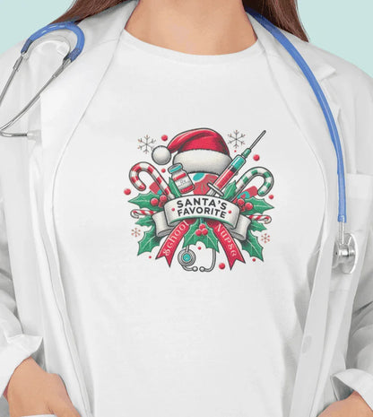 Santa's Favorite School Nurse - Women's Softstyle Tee - Whippie's