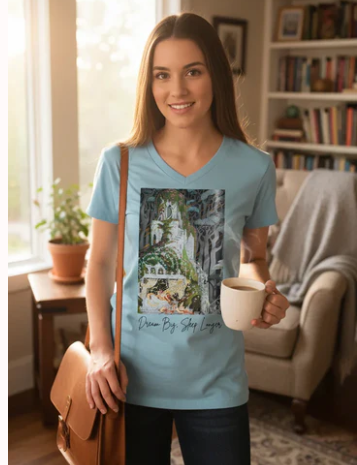 Sleeping Beauty Dream Big V-Neck T-Shirt