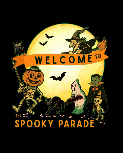 Welcome to The Spooky Parade Youth Long Sleeve Tee - Classic Halloween Fun