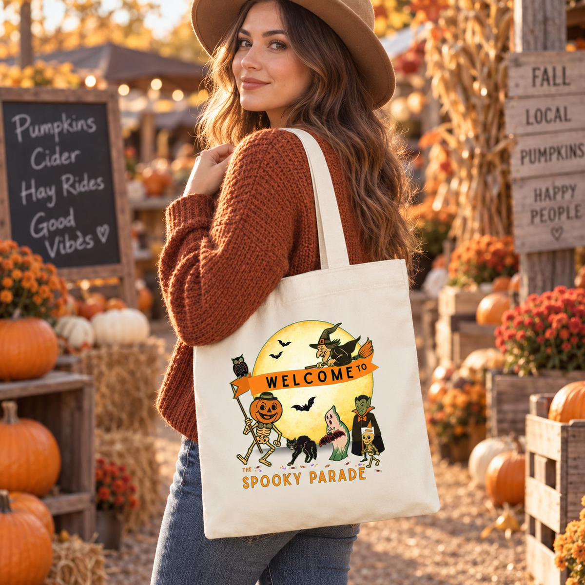 Halloween Tote Bag | Welcome to the Spooky Parade Canvas Bag