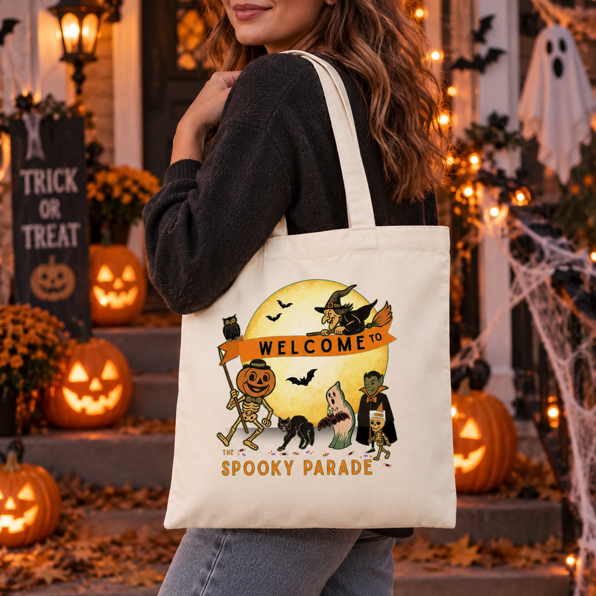 Halloween Tote Bag | Welcome to the Spooky Parade Canvas Bag