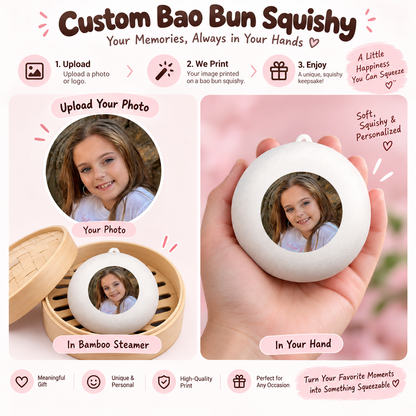 Custom Squishy | Personalized Bao Bun Photo or Logo Squishy