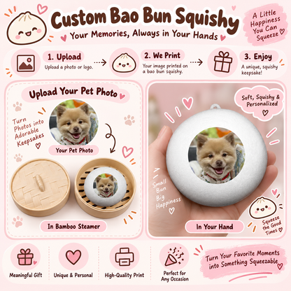 Custom Squishy | Personalized Bao Bun Photo or Logo Squishy