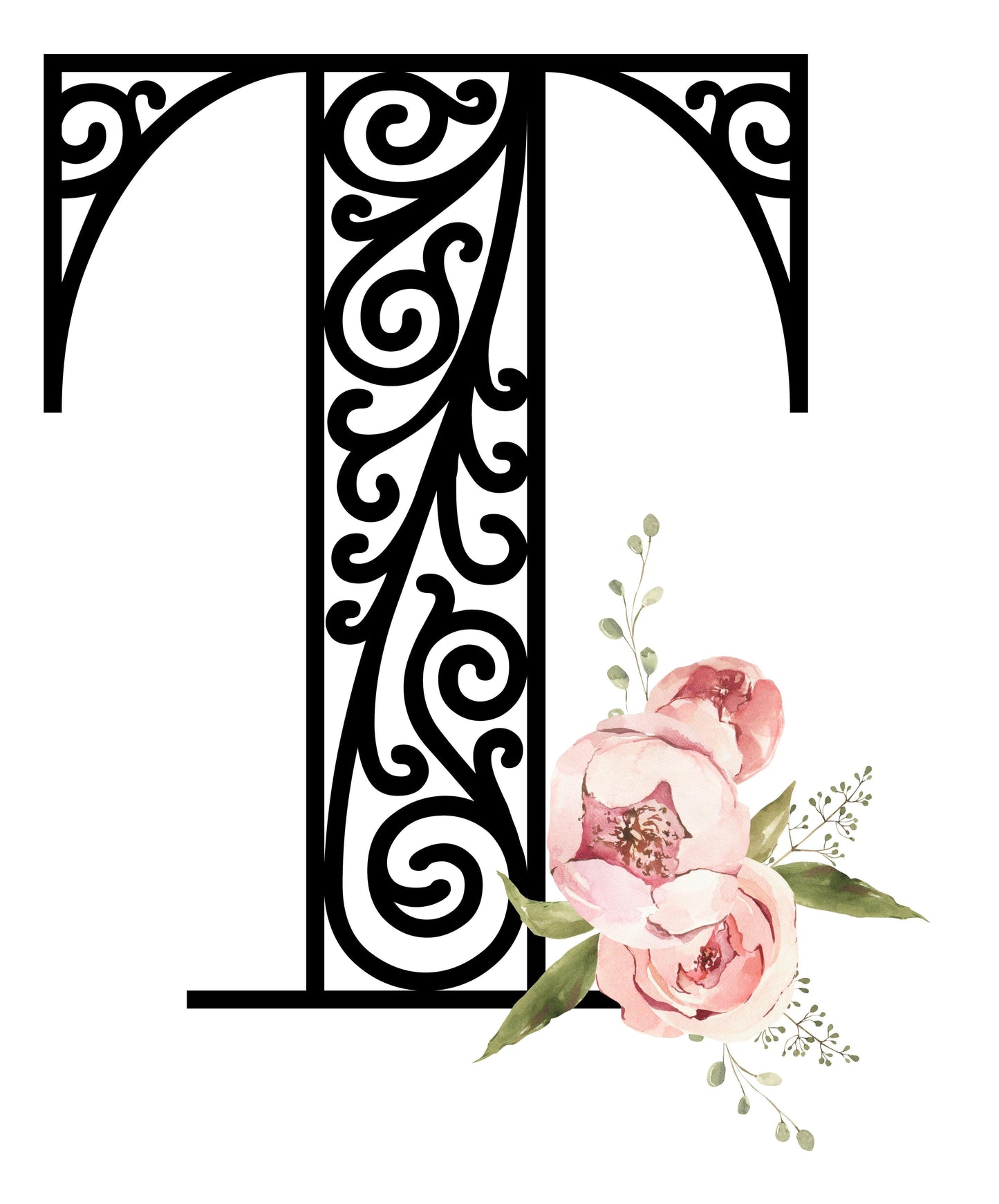 Floral Letters: Letter T - Kids Softstyle Tee - Whippie's