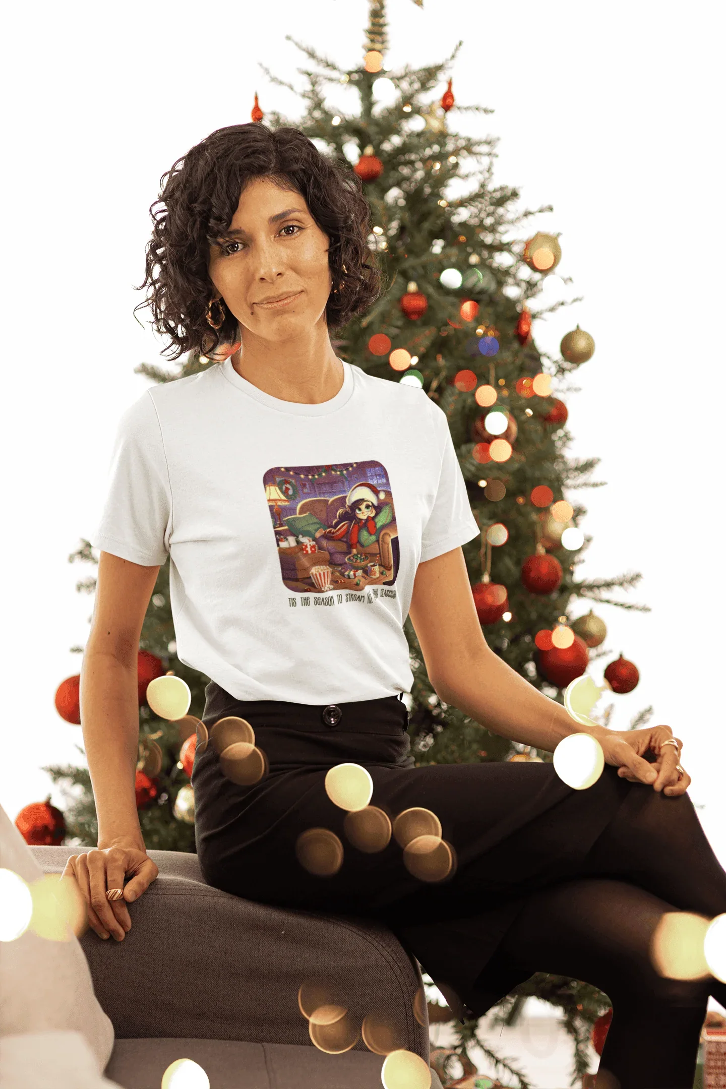 🎅🍿 'Tis the Season to Binge All the Classics! 🎄🎁 - Women's Softstyle Tee - Whippie's