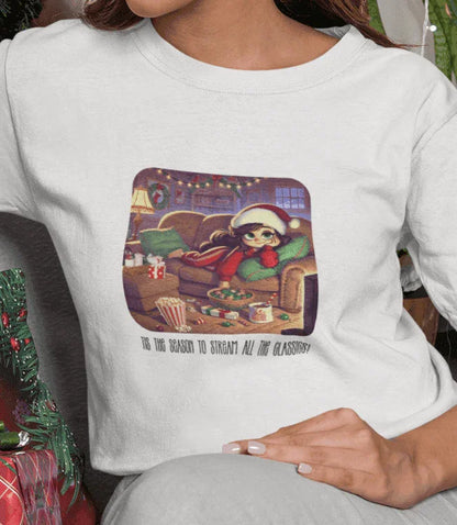 🎅🍿 'Tis the Season to Binge All the Classics! 🎄🎁 - Women's Softstyle Tee - Whippie's