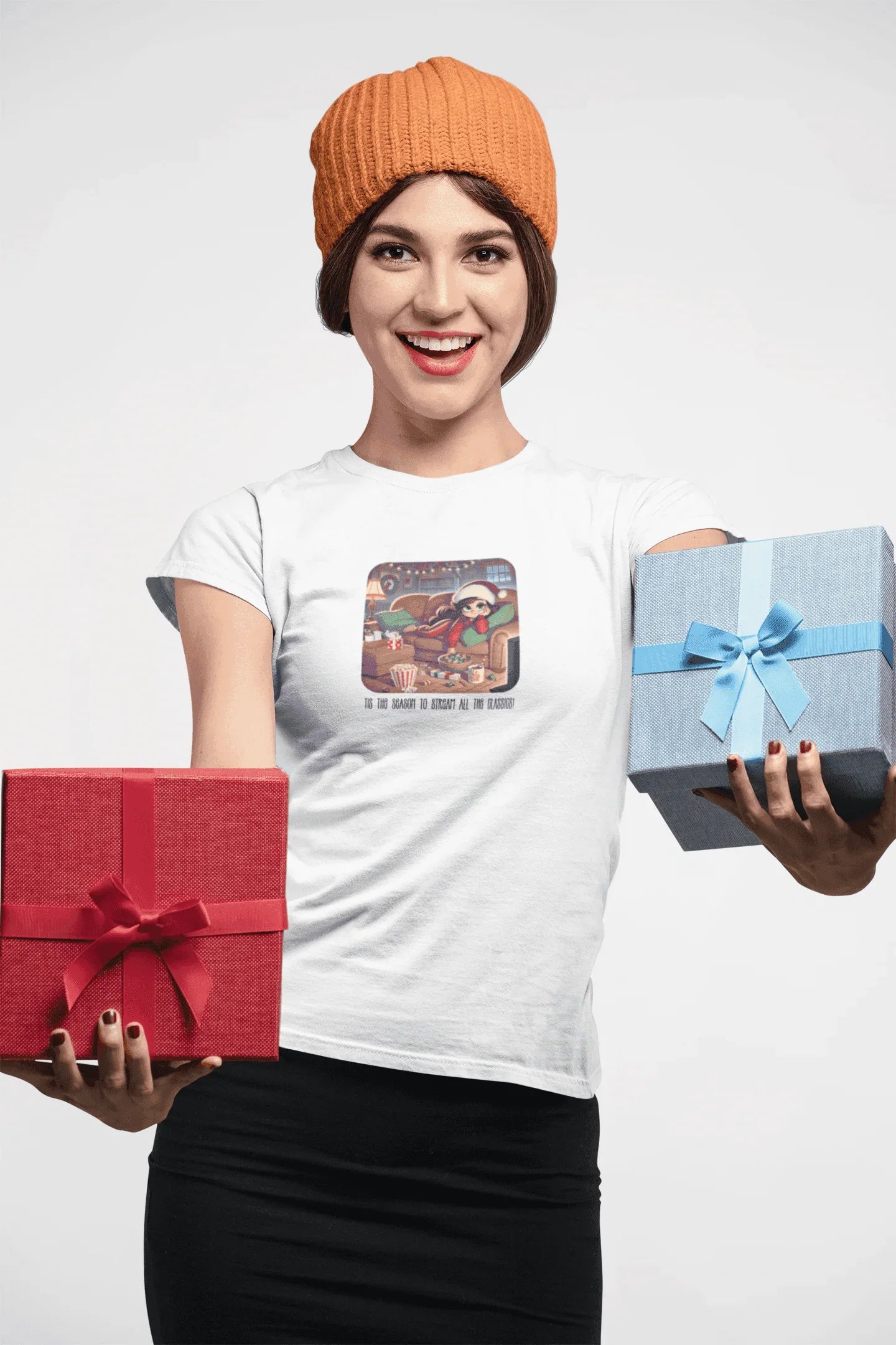 🎅🍿 'Tis the Season to Binge All the Classics! 🎄🎁 - Women's Softstyle Tee - Whippie's