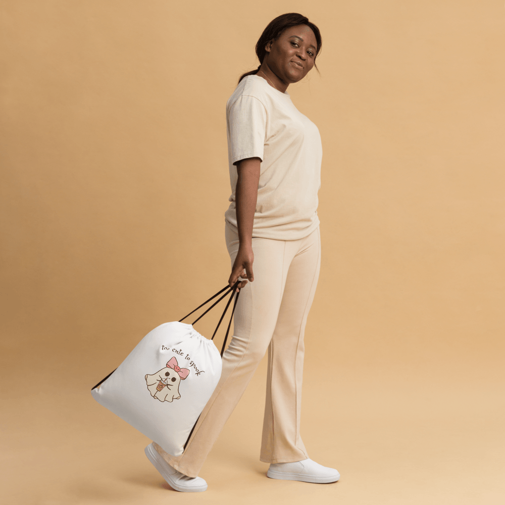 Too Cute to Spook Drawstring Bag - 👻💖 Carry Your Spooky Essentials in Style! 💖👻 - Whippie's