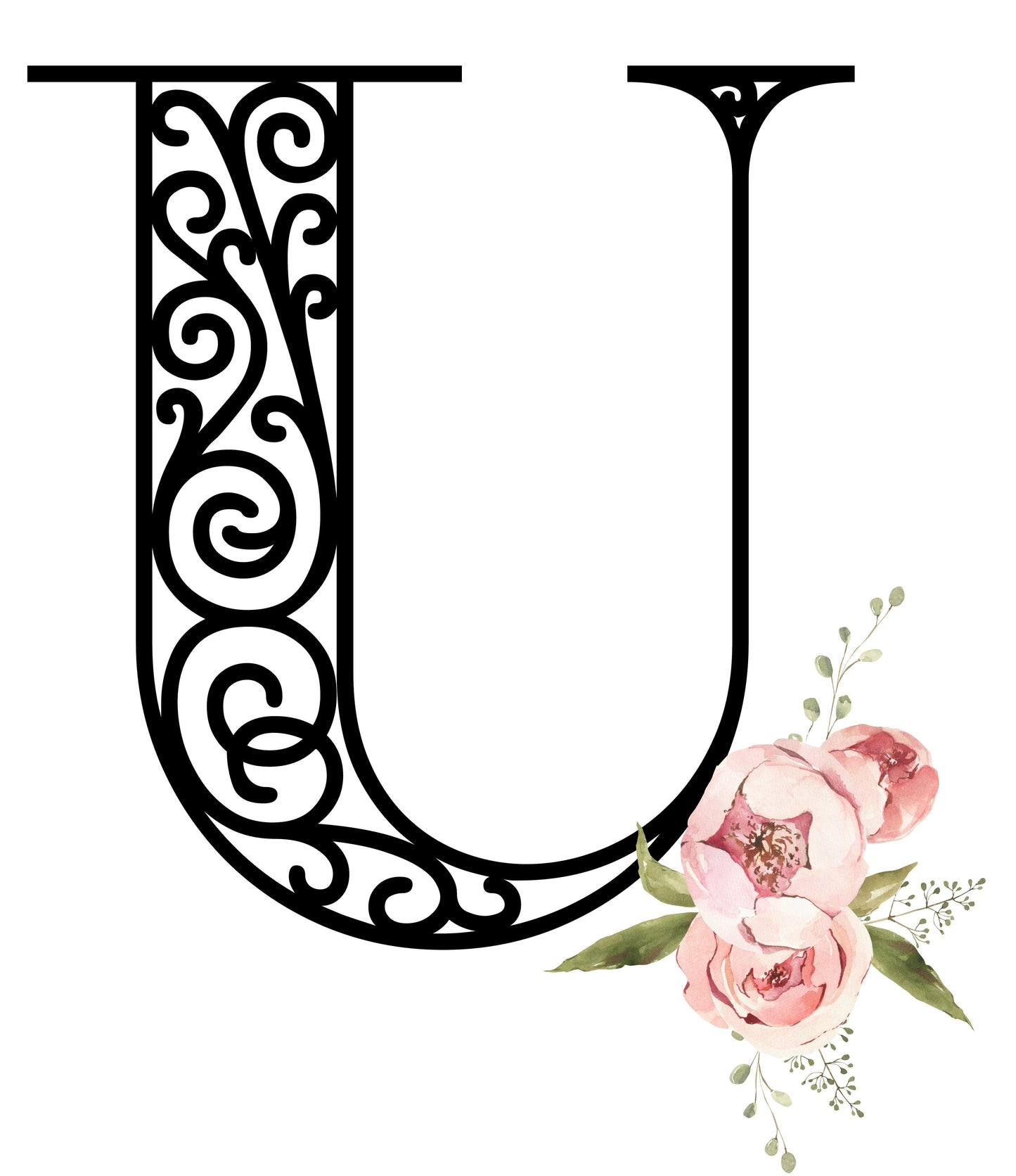 Floral Letters: Letter U - Kids Softstyle Tee - Whippie's