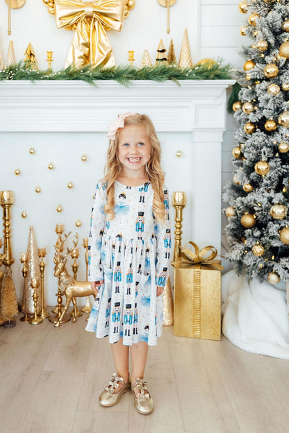 Mila & Rose Waltz of the Snowflakes long-sleeve Pocket Twirl Dress, additional product view 4